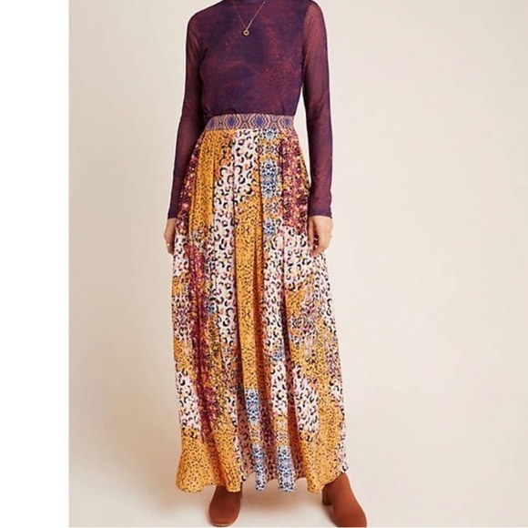 Bhanuni By Jyoti Dresses & Skirts - Bhanuni by Jyoti Maxi Skirt Boho Patchwork Animal Print Lined Size 6